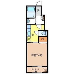 ライブタウンたかだＢ棟の物件間取画像